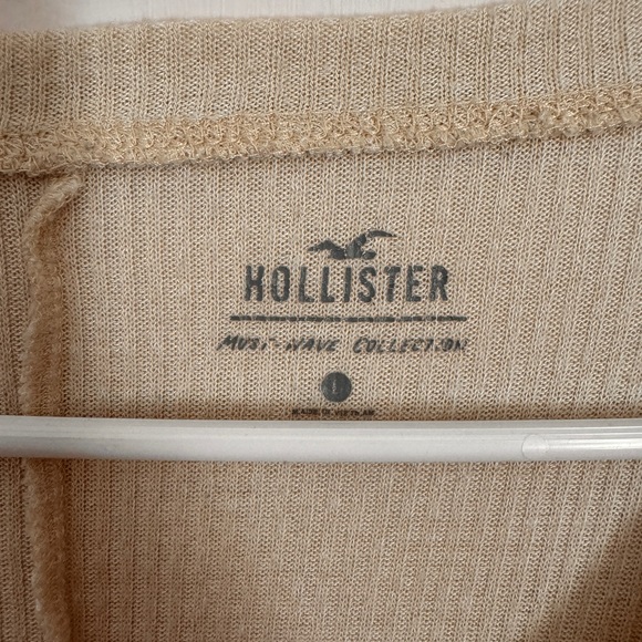 HOLLISTER cream ribbed long sleeve top size LARGE Bella Swan, downtown girl - Picture 3 of 3